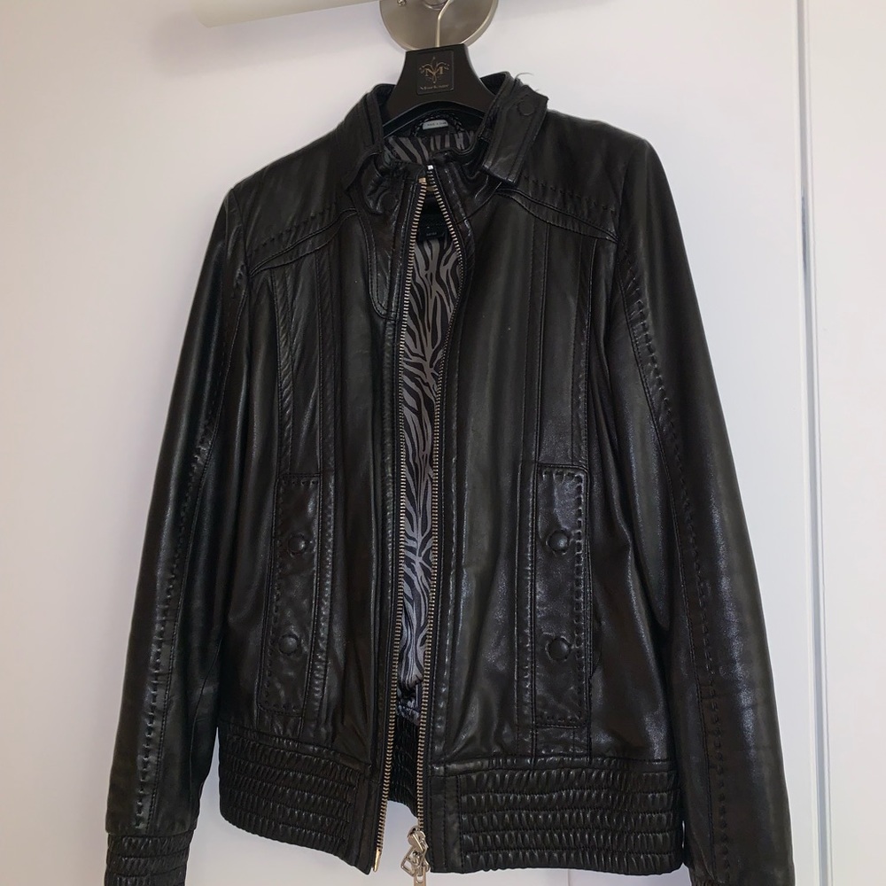 Mackage black leather jacket size M
